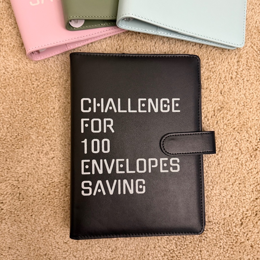 BLACK 100 Money Savings Challenge A5 Money Binder Book Money Budget Book Budget